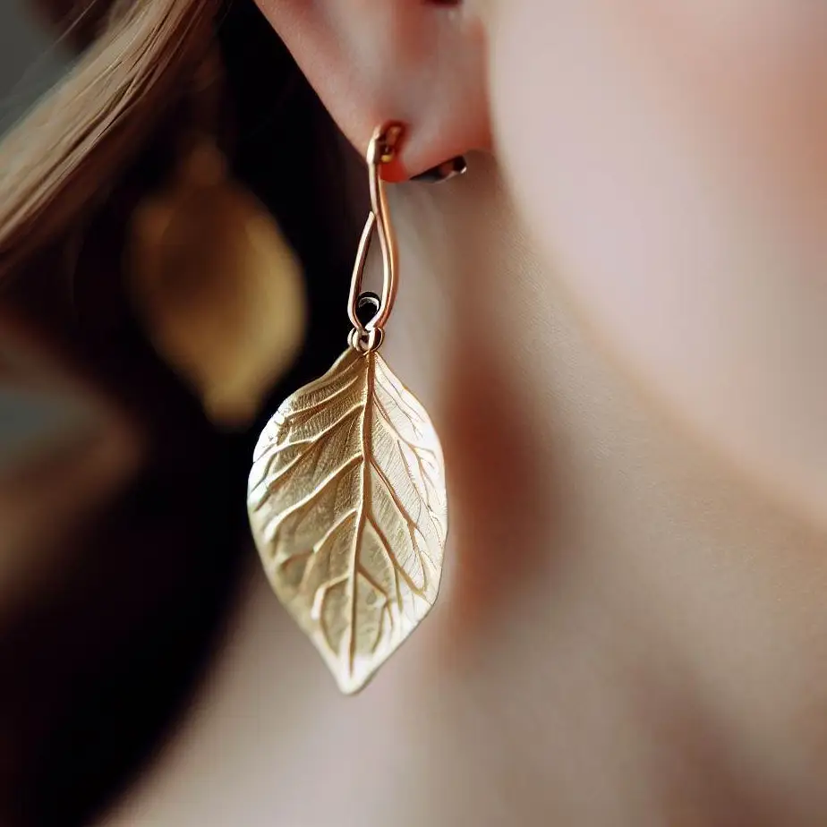 Cercei aur frunza: Bijuterii delicate și elegante